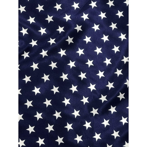 Fabric Foam Inc, 60" Wide Patriotic White Stars on Fabric, Sold by The Yard (Navy Blue, by The Yard)