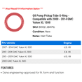 thumbnail image 2 of Oil Pump Pickup Tube O-Ring - Compatible with 2000 - 2014 GMC Yukon XL 1500 2001 2002 2003 2004 2005 2006 2007 2008 2009 2010 2011 2012 2013, 2 of 2
