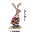 thumbnail image 4 of CoreLiving Wooden Bunny Decor Sign Farmhouse Spring Easter Table Decorations for Home Indoor Rustic Rabbit Centerpiece Mantel Tiered Tray Party Decor 1 Count, 4 of 8