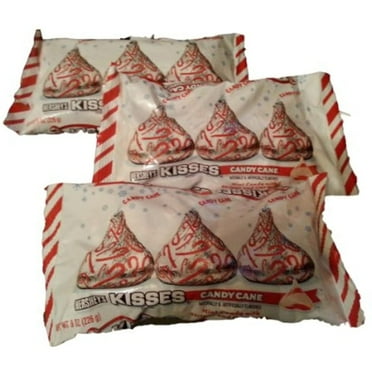 Hersheys Kisses With Candy Cane Flavored White Chocolate Candy, 10 oz Bag (Pack of 3)