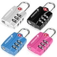 thumbnail image 4 of Fosmon TSA Approved Luggage Locks, (4 Pack) Open Alert Indicator 3 Digit Combination Padlock Codes with Alloy Body for Travel Bag, Suit Case, Lockers, Gym, Bike Locks - Black, Blue, Pink, and Silver, 4 of 8