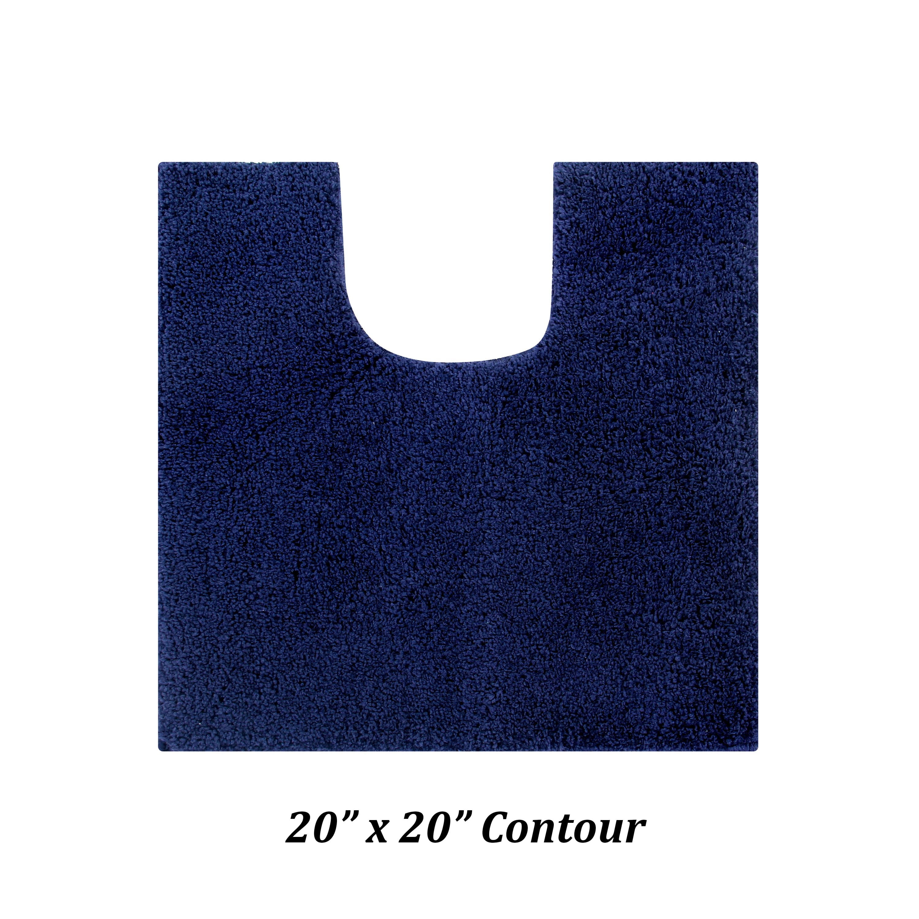 Better Trends 5 Piece Bathroom Rug Set 100% Polyester Bath Rug, Water Absorbent Non-Slip Bath Mat Machine Washable Micro Plush Collection - Navy