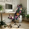 thumbnail image 3 of ZIATUBLES Computer Office Chair Covers Washable Dustproof Stretch Computer Office Chair Cover with Snap Button Removable Furniture Protector Cover, S, Butterfly Floral Leaf, 3 of 7