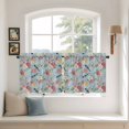 thumbnail image 2 of Spring Red Floral Tier Curtains 36 Inch Length, Daiy Birds Farmhouse Blue Botanical Cafe Short Curtains for Bathroom Over Sink, Small Kitchen Curtain Light Filtering Drapes 2 Panels 27.5"Wx36"L, 2 of 8