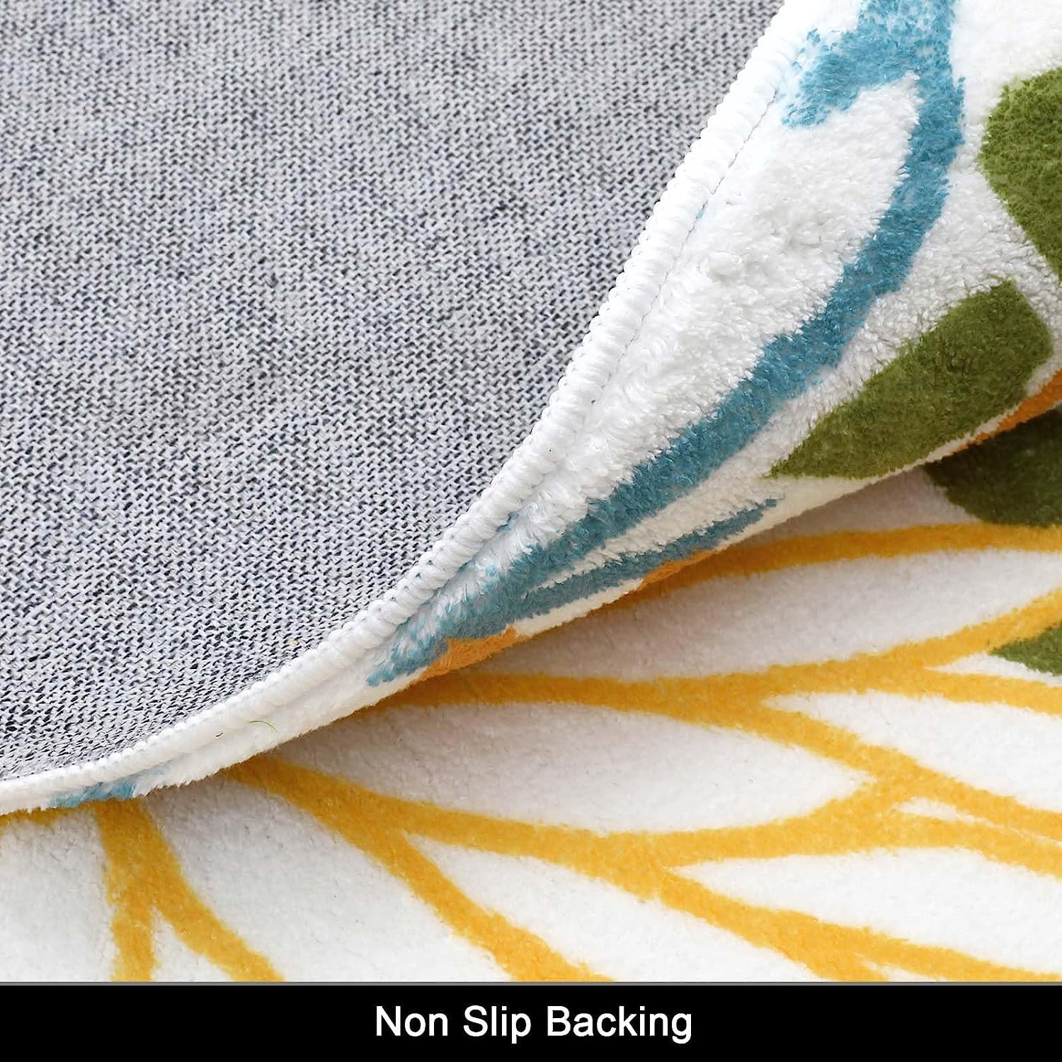 Findosom 4'x4'Round Area Rug,Non Slip Washable Round Rug Boho Area Rug for Living Room,Bedroom,Home Decor,Office,Dining Room,Colorful