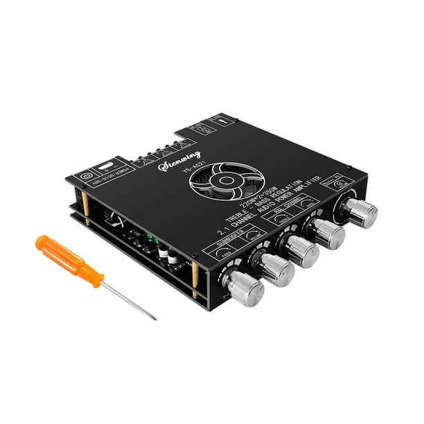Tarjeta de sonido Módulo de placa de amplificador de Audio Digital BT 5,1 de 2,1 canales, Subwoofer de tono alto y bajo, compatible con entrada de Audio AUX, disco U Irfora Tarjeta de sonido