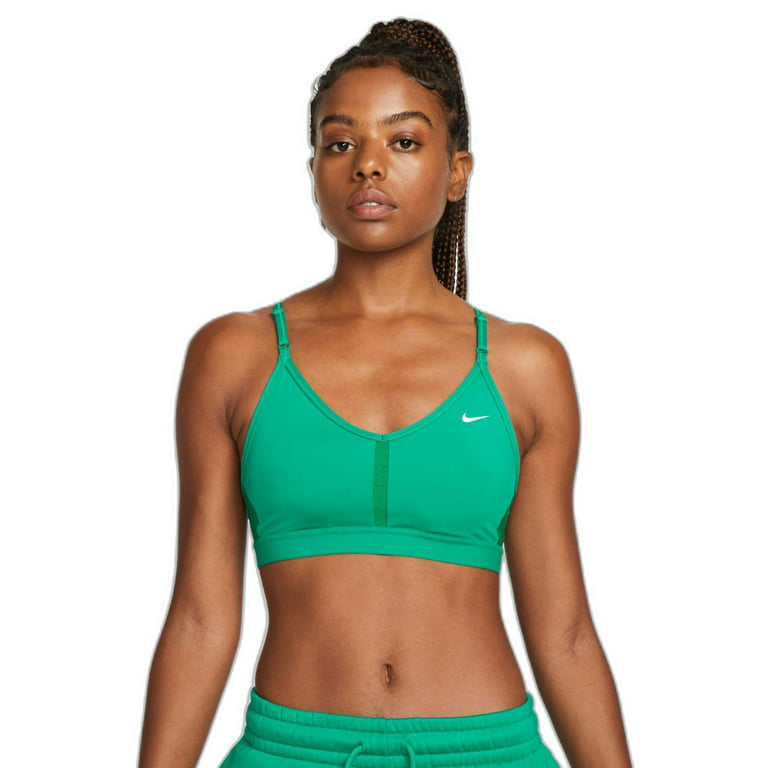 Nike Indy Women's Light-Support Padded V-Neck Sports Bra, Turquoise Green, S  
