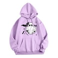 thumbnail image 1 of VBARHMQRT Sweat à Capuche Brodé pour Femmes, Col Rond, Poche Imprimée, 1 of 3