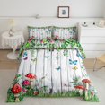 thumbnail image 2 of Homewish Jungle Mushroom Plant Queen Comforter Set, Grey Lodge Cabin Bedding Sets, Dreamy Butterfly Animal Reversible Bedding Comforter Set, Lightweight Room Decor, 3pcs, 2 of 8