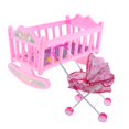 thumbnail image 1 of Cama Mecedora Y Cochecito Rosa con Muñeca Realista, Muebles de Juguete para Cuna para Muñecas Y Accesorios de Juego, Se Adapta a D Macarena Cochecito de cama para muñecas Reborn, 1 of 8