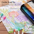 thumbnail image 3 of Dual Tip Brush Pens Art Markers, Shuttle Art 105 Colors Fine and Brush Dual Tip Markers Set in Portable Case with 1 Coloring Book for Adult Artist Coloring, 3 of 10