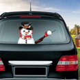 thumbnail image 1 of Rear Windshield Wiper Decal Christmas Snowman Waving Windshield Wiper Funny Christmas Animated 3d Sticker (Snowman Throwing Snowballs), 1 of 4
