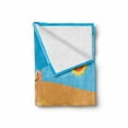 thumbnail image 2 of Ostrich Soft Flannel Fleece Throw Blanket, Wild Birds on Desert with Cactus in a Sunny Day Childish Kids Zoo Camel Cartoon, Cozy Plush for Indoor and Outdoor Use, 60" x 80", Multicolor, by Ambesonne, 2 of 6