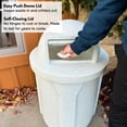thumbnail image 4 of Sturdy Essentials 42 Gallon Circle 100% Recycled Plastic Heavy Duty Outdoor Commercial Trash Can with Push Open Dome Lid and Internal Liner Great for Schools and Businesses - Beige Granite, 4 of 10