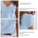 thumbnail image 5 of Camiseta Casual de Manga Corta para Mujer ANGGREK con cuello en V Color Azul M, 5 of 5