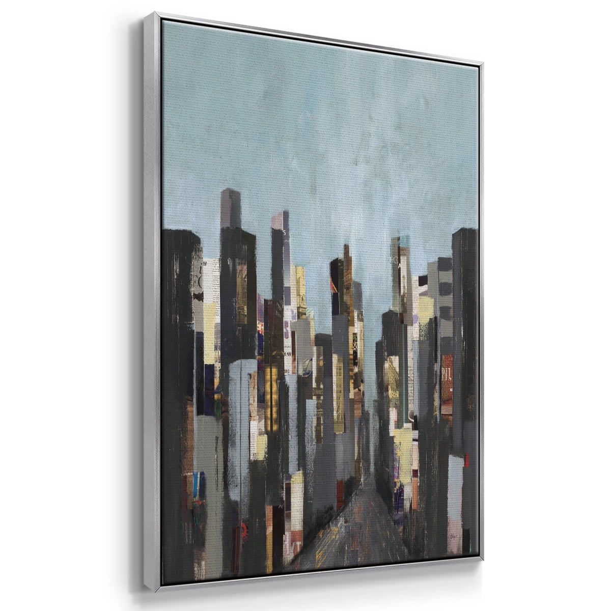 City Beat Framed Premium Gallery Wrapped Canvas - Ready to Hang - 17 x 25 - Silver Floating Frame