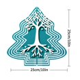 thumbnail image 2 of Stylish Metal Hanging Christmas Tree Wind Spinner - Intricate Branch & Root Design Teal Background Perfect for Garden Decor, 2 of 7