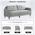 thumbnail image 5 of Muumblus 3-Seater Sofa, Modern Tufted Linen Upholstered Sofa Couch for Living Room, Gray, 5 of 10
