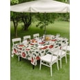 thumbnail image 3 of Outdoor Tablecloth with Umbrella Hole and Zipper, Valentine's Day Rectangle Table Cloth 60x84 Inch Waterproof Tablecloth, Red Roses Leaves Plants Spring Beige Picnic Table Cover for Patio Camping, 3 of 7