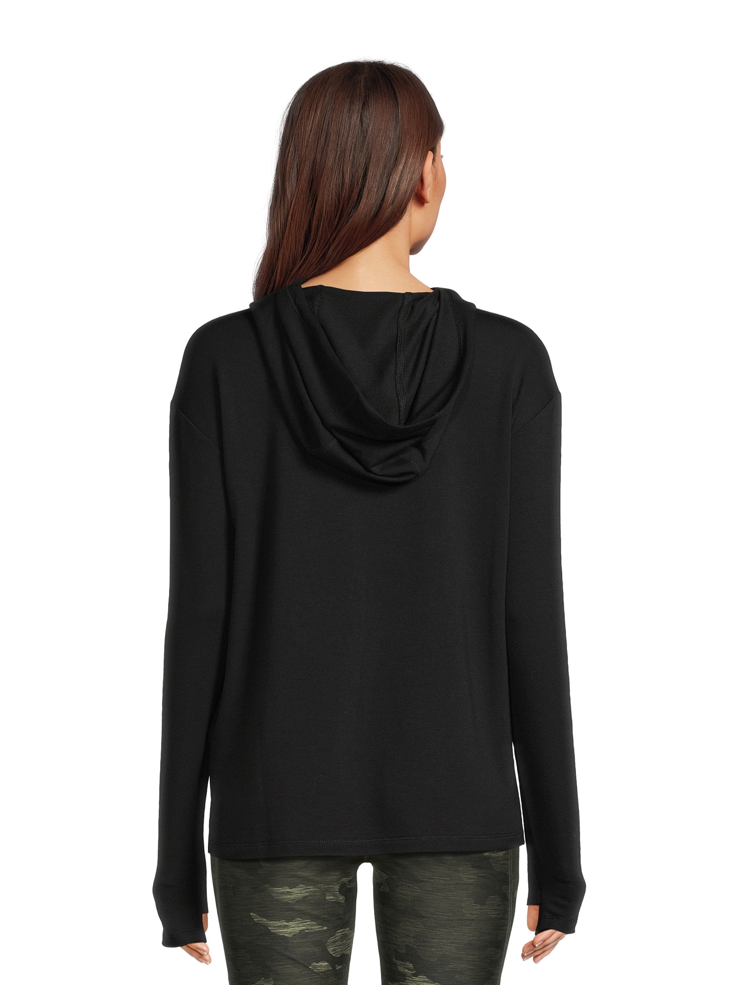 Athletic Works Women's French Terry Mock Neck Hoodie, Sizes XS-XXXL