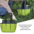 thumbnail image 5 of Bolsa de herramientas portátil para exteriores, cinta de tela Oxford, placa de PE, bolsa de almacenamiento de jardín de gran capacidad, fondo verde y gris, 2024, 5 of 5