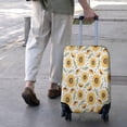 thumbnail image 3 of White Sunflower Leaf Seed Pattern Luggage Cover Fashion Suitcase Cover Baggage Covers Fit 25-28 Inch Luggage (Go Travel), 3 of 5