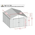 thumbnail image 4 of Arrow Elite 12 x 14 x 8 ft Cool Grey Steel Storage Shed, 4 of 17