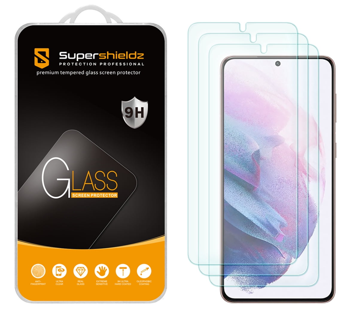 [3Pack] Supershieldz for Samsung Galaxy S21 Plus 5G Tempered Glass