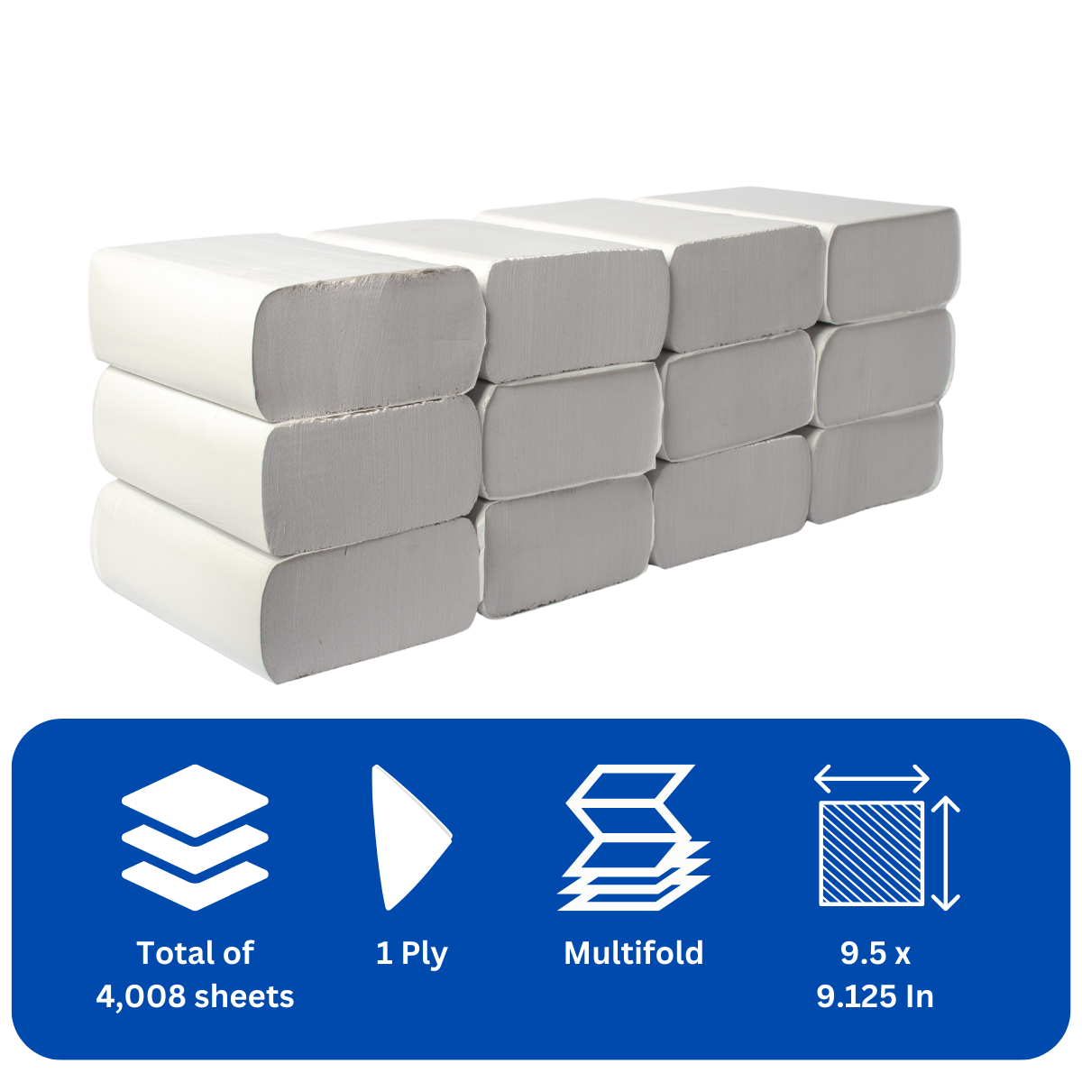 Karat Multifold Commercial Paper Towels, White, 12 Pack photo 2