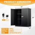 thumbnail image 5 of SUNCROWN Metal Storage Cabinet with Locking Doors, Lockable Cabinet with 2 Doors and Shelves, Black Cabinet with Lock, Small Steel Cabinet for Office, Garage, Home, Shop, 5 of 11