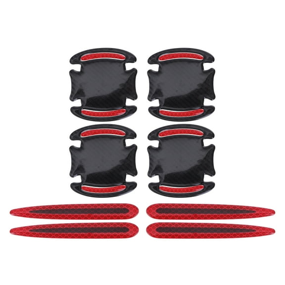 Unique Bargains 1 Set 3D Car Door Handle Scratch Protector Anti-Scratches Auto Door Handle Protective Film Red