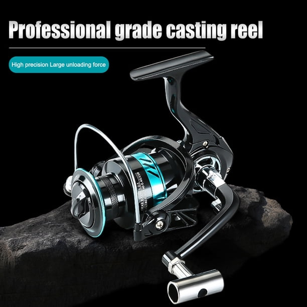 Carrete Giratorio 5.2/1 Carrete de fundición Carrete de baitcasting con manivela plegable para artes de pesca (CX2000)