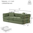 thumbnail image 6 of Jopath 78" Convertible Sofa Bed with Fixed-Shape Frame and Removable Armrests,Futon Boneless Couch Lounge Loveseat with 2 Pillows,Folding Mattress Couch for Living Room,No Assembly Needed,Green, 6 of 8