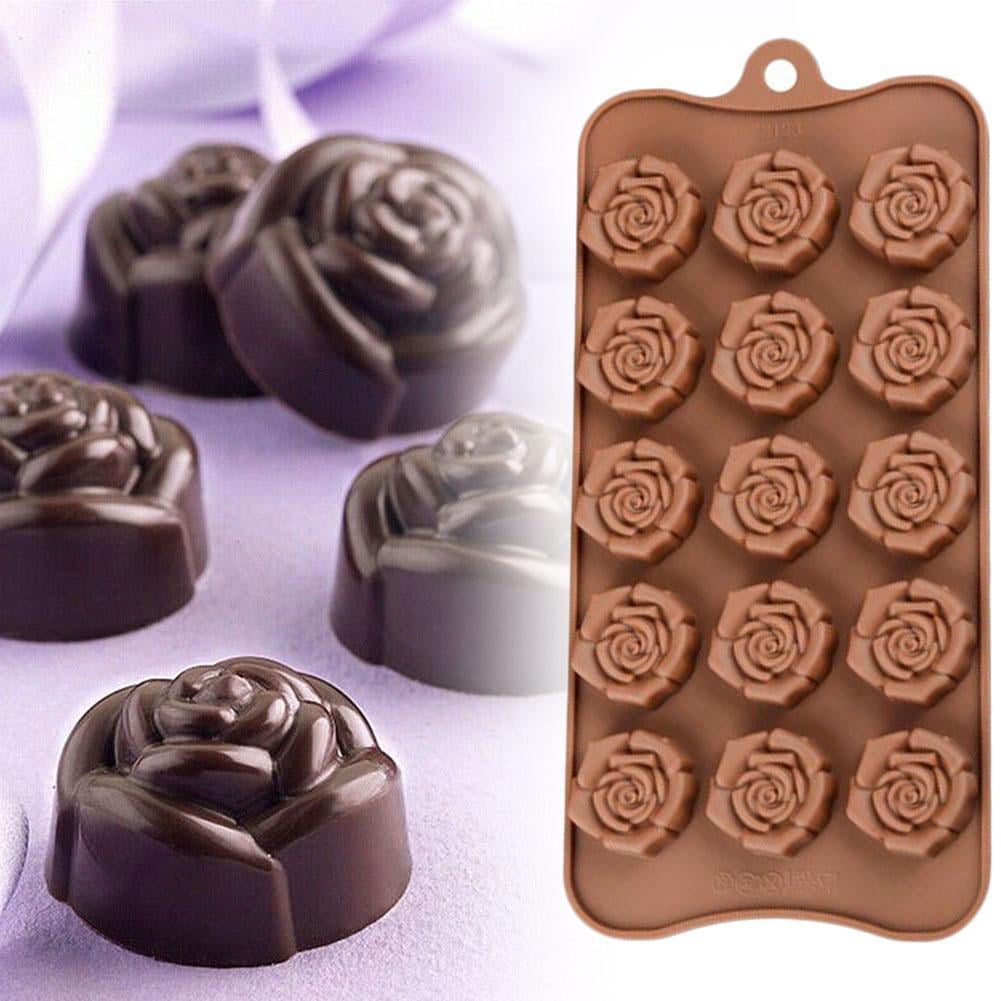 Silicone Mould Cake Decorating Chocolate Baking Mold Wax Melts Ice Flower Rose 
