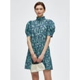 thumbnail image 3 of Vestido camisero LifeShe para mujer, verano, manga abullonada, azul floral, 3 of 6