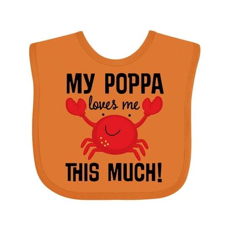 

Inktastic My Poppa Loves Me Childs Crab Boys or Girls Baby Bib