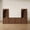 Walnut, variant on CHIC HOUSE 4 Piece Arched Entertainment Center with Storage, Modular TV Stand for TVs up to 65", 3-Drawer Dressers & Open Hutch Bookshelves, White