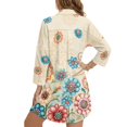 thumbnail image 6 of Renewold Swim Cover Up for Women T-Shirt Dress Comfortable Beach Shirt Blouses Soft Long Sleeve Swimwear Beach Tunic Top Women's Swimwear Beachwear, Mandala Flower Print, XL, 6 of 7