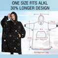 thumbnail image 4 of Oversized Wearable Blanket Hoodie,Black Gold Zodiac Sun Moon Pattern Sherpa Blanket Hoodie with Super Pockets,Super Warm Fuzzy Pullover for Women & Men, 4 of 6