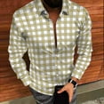 thumbnail image 5 of Txeol Men's Button Down Plaid Shirt Casual Long Sleeve Lapel Checkered Dress Shirts Regular Fit Work Tops,Beige,XXXL, 5 of 9