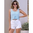 thumbnail image 3 of DARING DIVA Women's Crochet Sleeveless Tie Front Cropped Top XL Blue, 3 of 6
