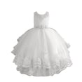 thumbnail image 1 of HBFAGFB Robe Formelle Filles Mode Robe de Fête pour Enfants Robe de Mariage Performance Robes pour Enfants Blanc Taille 160, 1 of 4