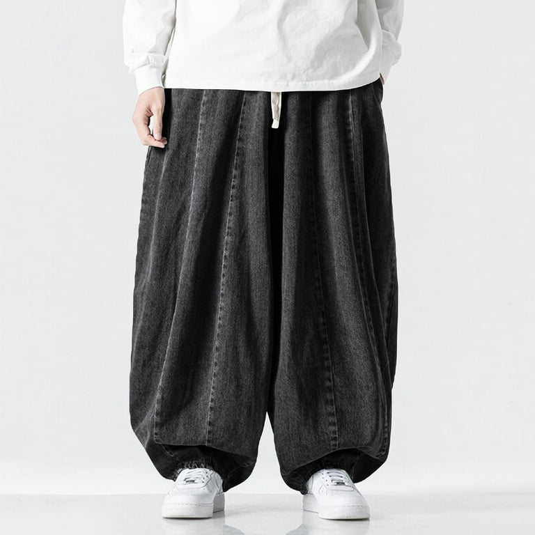 Kvture Mens Baggy Jeans Y6k Hip Hop Wide Leg Jean Stylish Casual