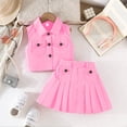 thumbnail image 5 of Tiijoy Girls Summer Outfits Trendy Sleeveless Denim Shirt Pleated Skirt Set, Sizes 2-8, 5 of 5