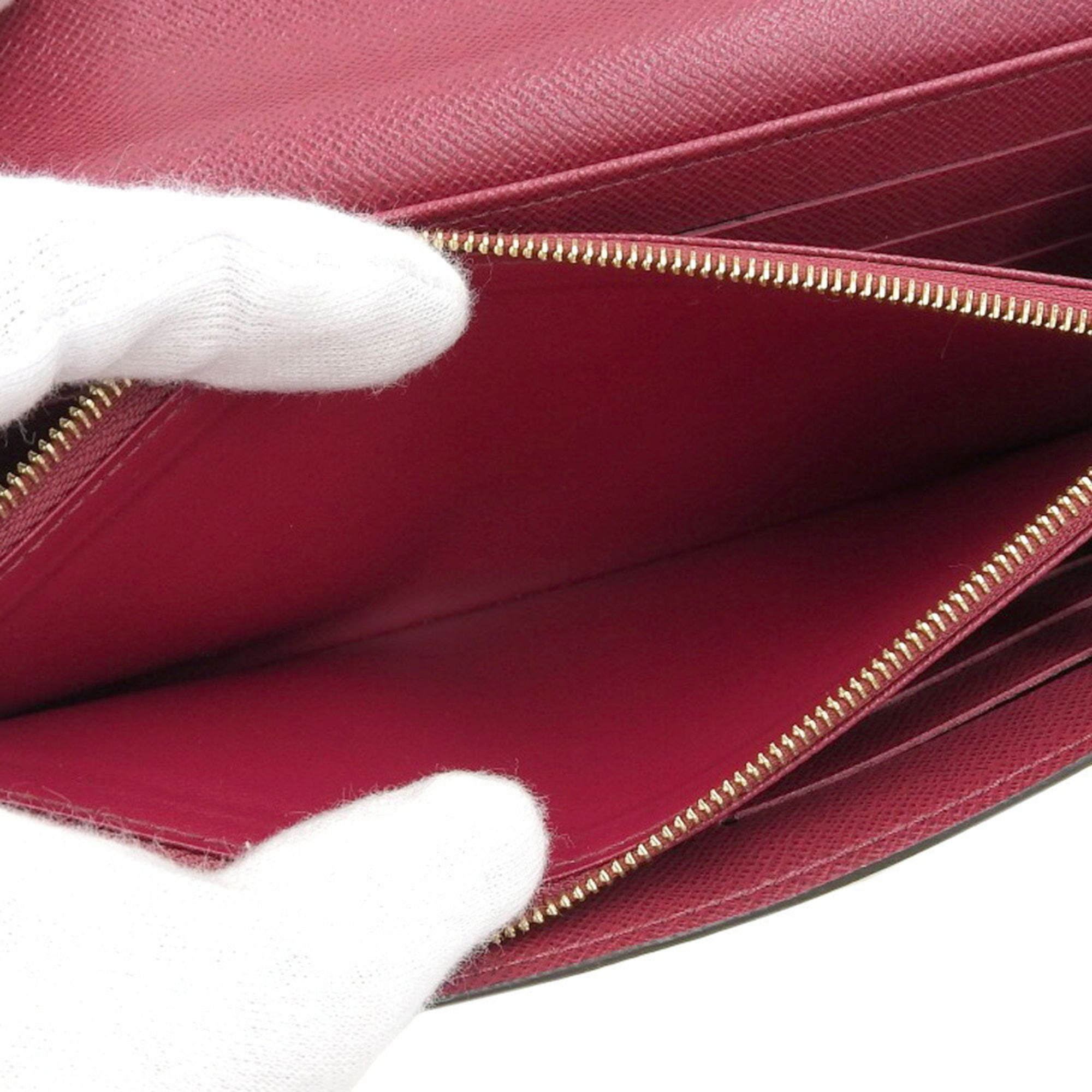 LOUIS VUITTON Vernis Portefeiulle Sarah Chain Long Wallet Red M90206 A