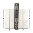 thumbnail image 3 of CosmoLiving by Cosmopolitan 3" Geometric 6 lbs White Marble Bookends with Gold Inlay (Set of 2), 3 of 8