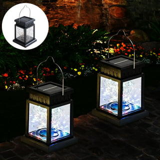 4 Pack Solar Lanterns Outdoor Garden Decor - OxyLED Solar Lights Decorative  Lantern Waterproof 4 Colors LED Hanging Solar Powered with Handle for