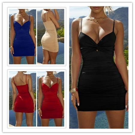 Women Sexy V-Neck Slim Fit Criss Cross Ruched Solid Color Bodycon Mini Dress Female Summer Sexy Outfits Plus Size