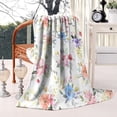 thumbnail image 2 of Pioneer Flower Floral Print Pattern Blanket,Comfortable Soft Lamb Wool Throw Blanket,All Season,Warm Lightweight Blankets for Sofa Bed Couch Living Room Chair,60"x80", 2 of 4
