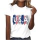 thumbnail image 2 of Camisetas Fiudx para Mujer Top de Manga Corta Cuello Redondo Estampado Día de La Independencia Verano, 2 of 3